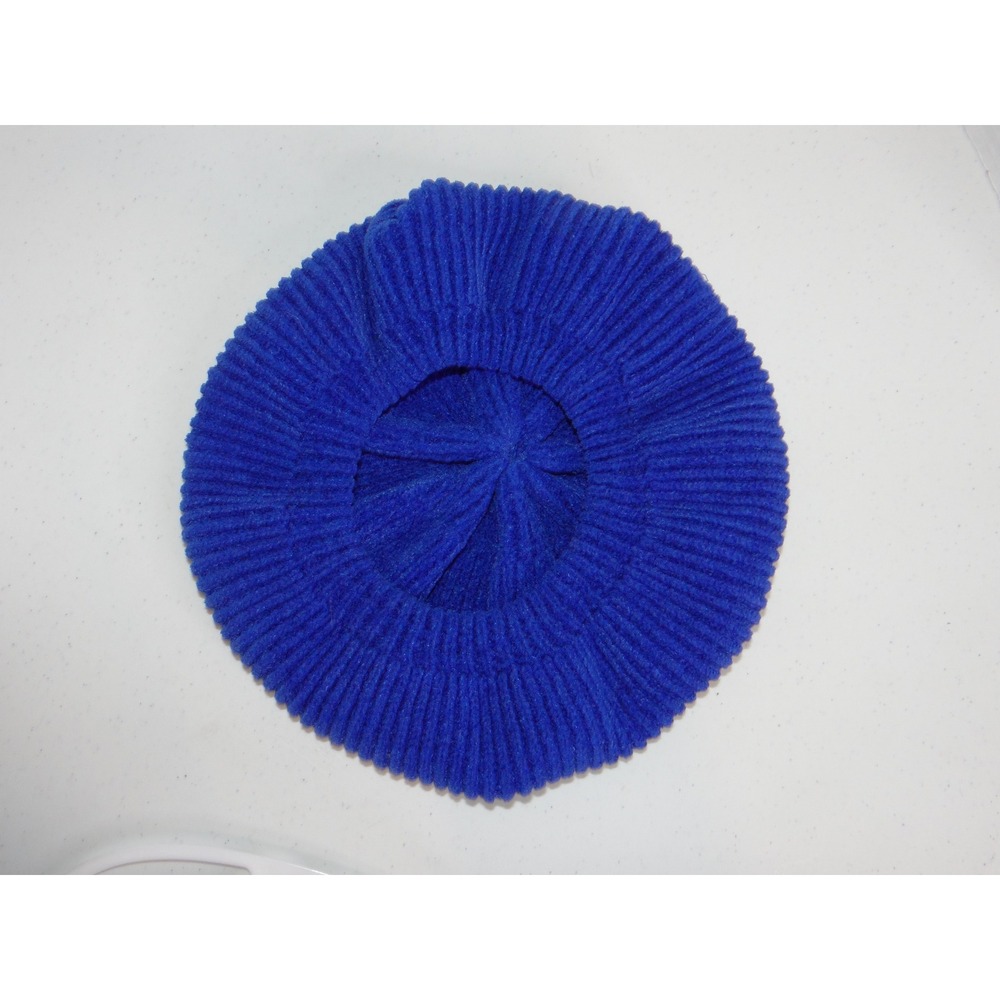Merona Royal Blue Ribbed Knit Beret Slouchy Soft Beanie Hat One Size 3564 - Picture 2 of 7